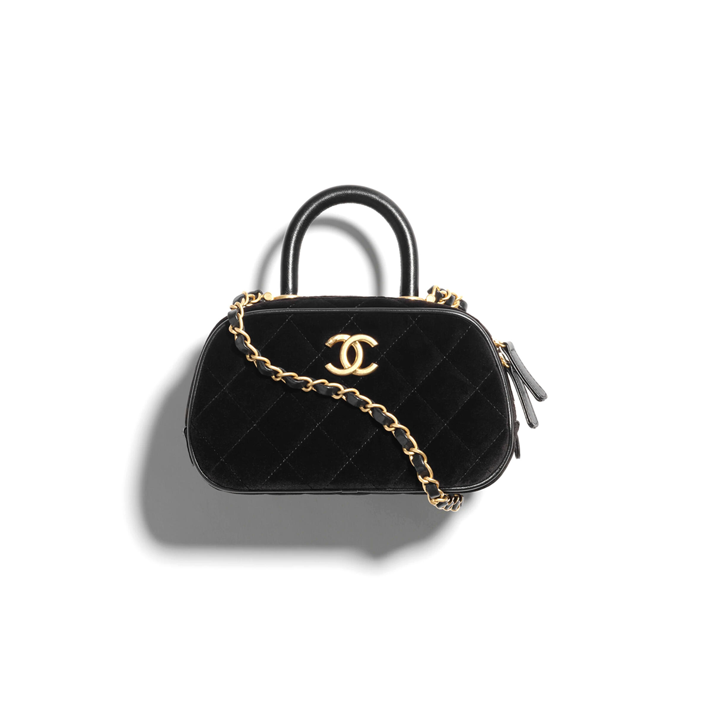 Ch**el mini bowling bag velvet and calfskin as5572 (20*11.5*8.5cm)